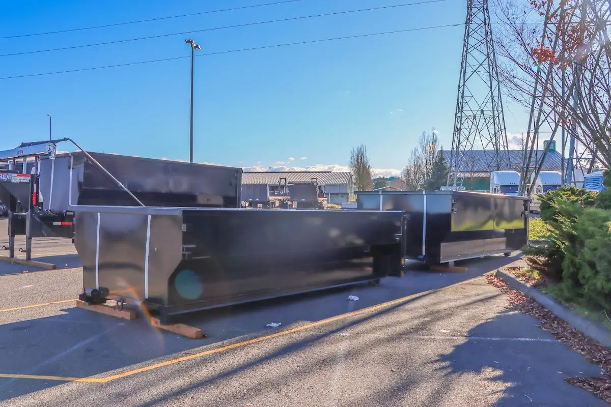 Roll-off dumpster ready for waste disposal at job site for 12 Yard Dumpster Rental in Chicago Ridge